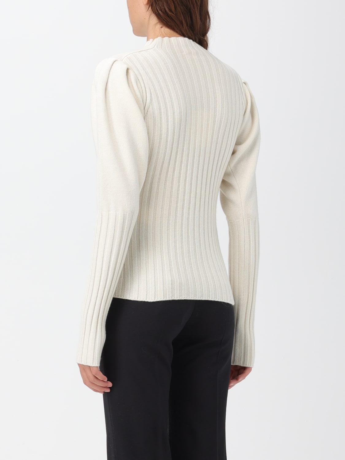 CHLOÉ MAGLIA: Maglione Chloé in lana a coste, Bianco - Img 3