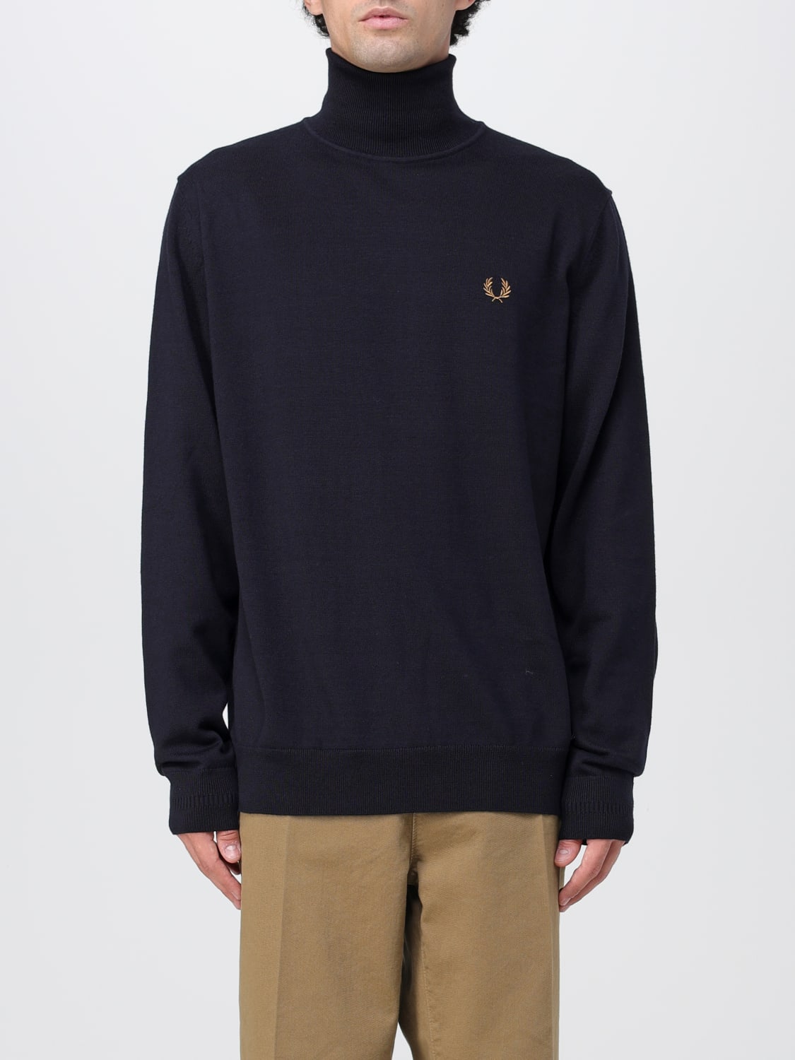 Giglio Maglia Fred Perry in misto jersey di cotone e lana merino