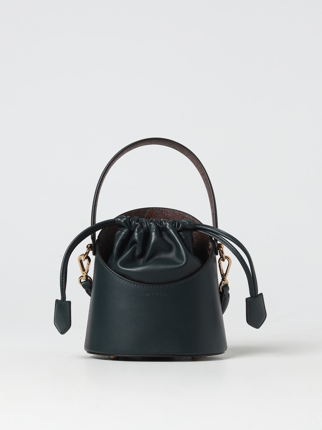 ETRO BORSA MINI: Borsa Saturno Etro in pelle, Verde - Img 1