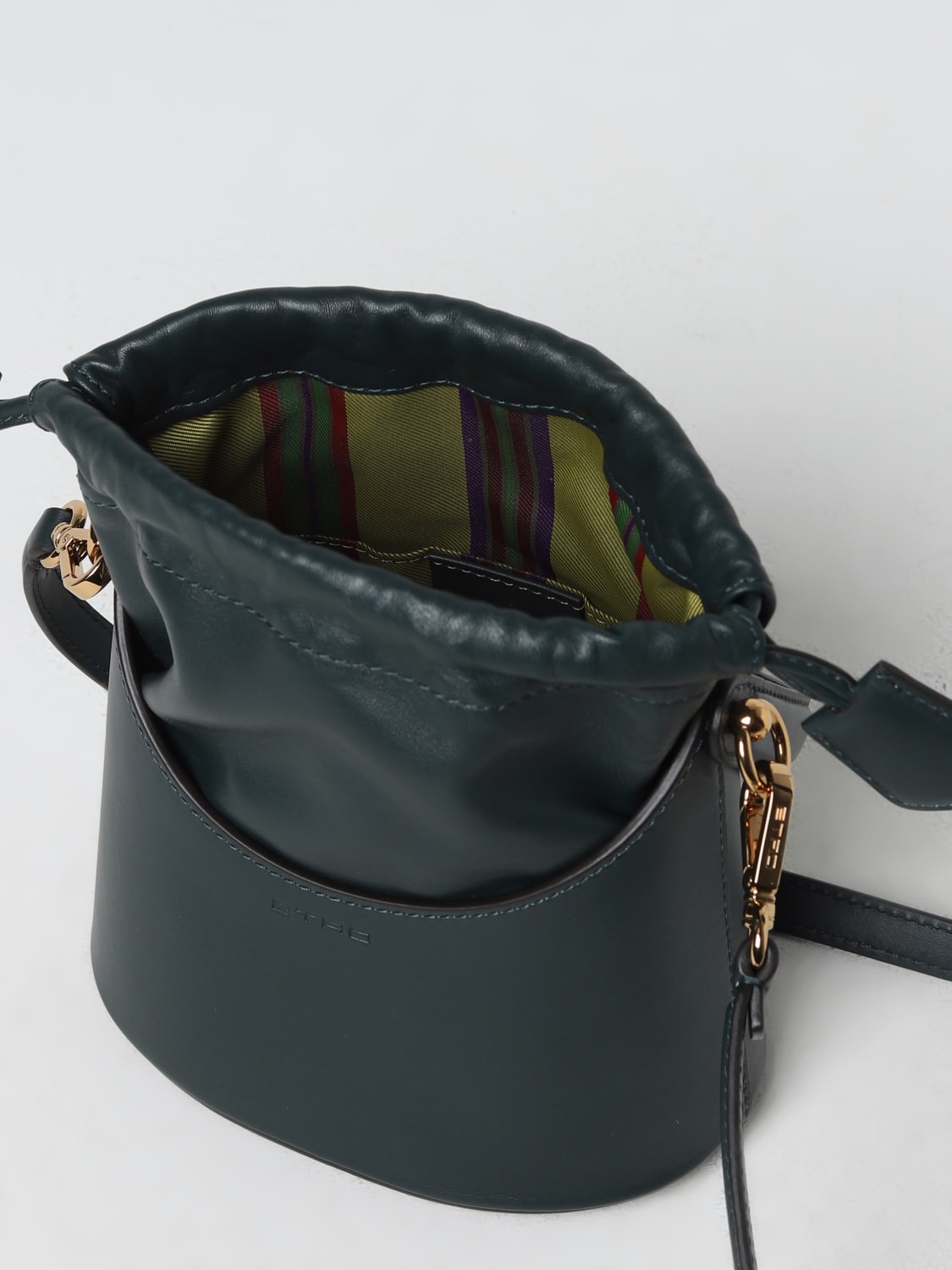 ETRO BORSA MINI: Borsa Saturno Etro in pelle, Verde - Img 4
