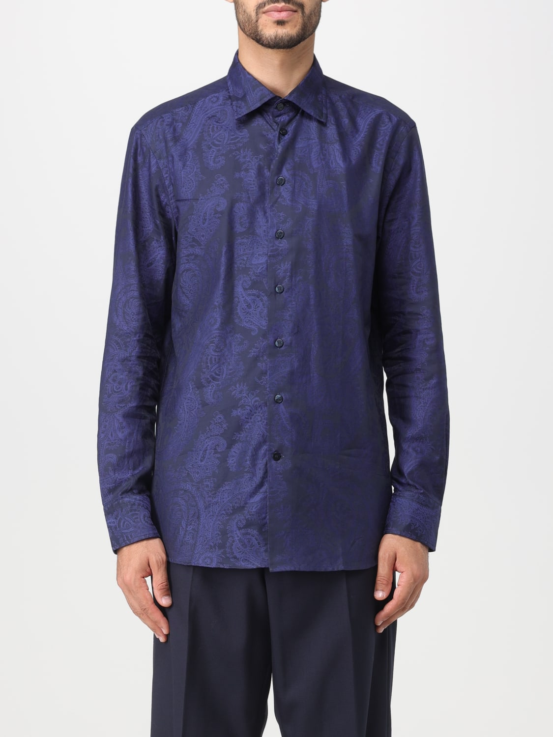 ETRO SHIRT: Etro shirt in jacquard cotton, Blue - Img 1