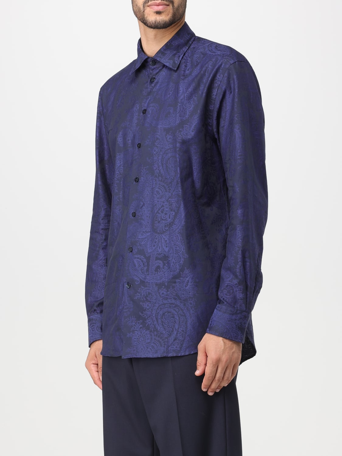 ETRO SHIRT: Etro shirt in jacquard cotton, Blue - Img 4