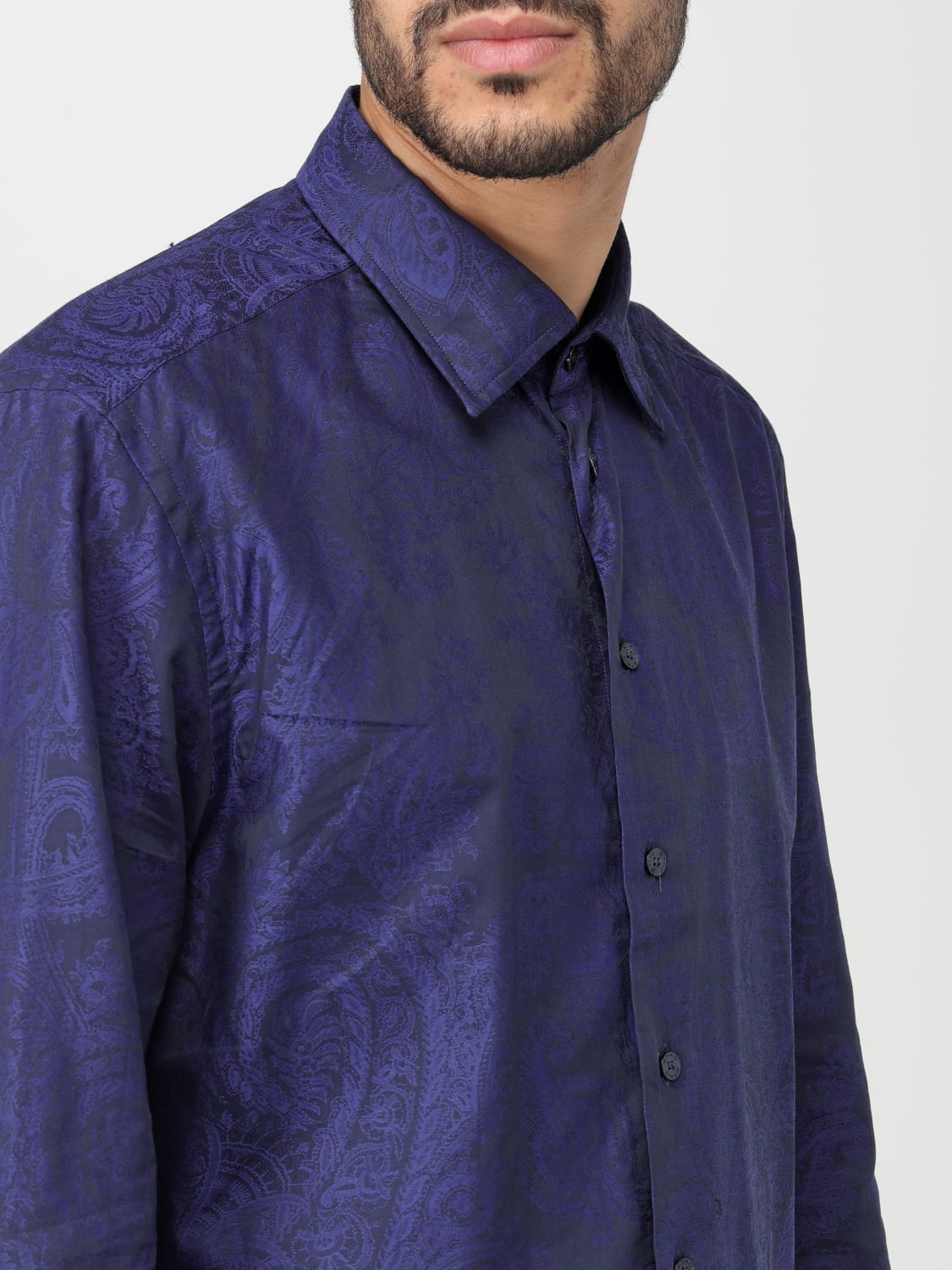 ETRO SHIRT: Etro shirt in jacquard cotton, Blue - Img 5