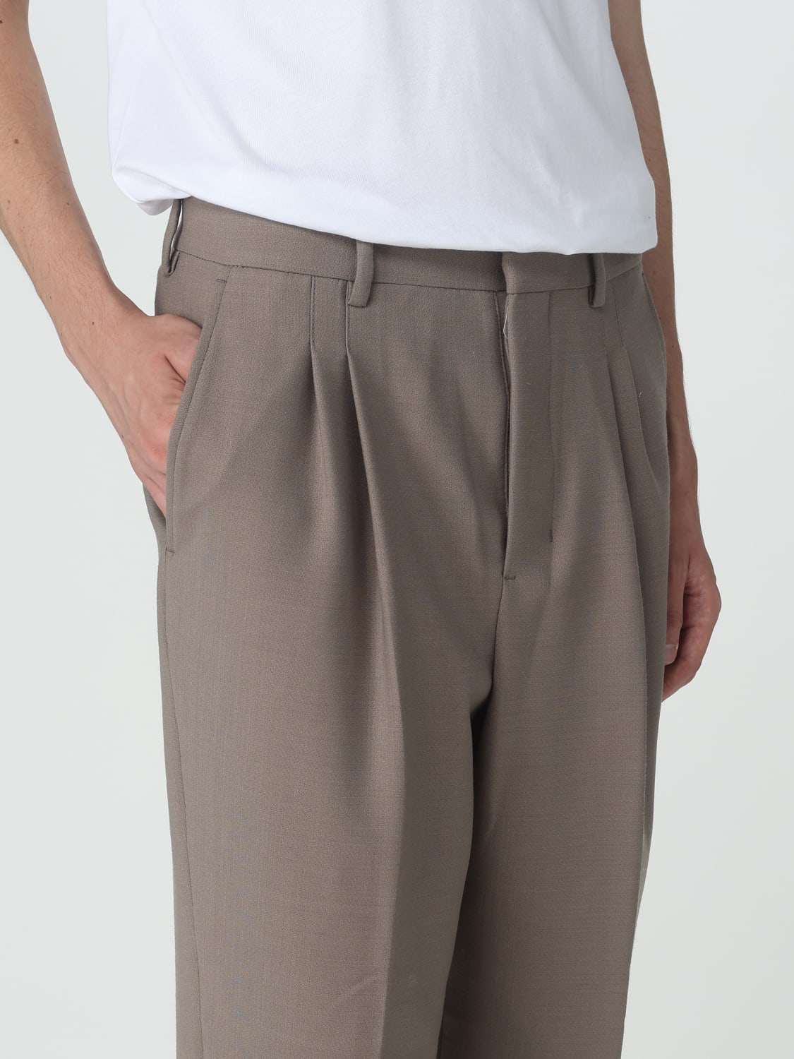 AMI PARIS PANTALON: Pantalon homme Ami Paris, Beige - Img 3