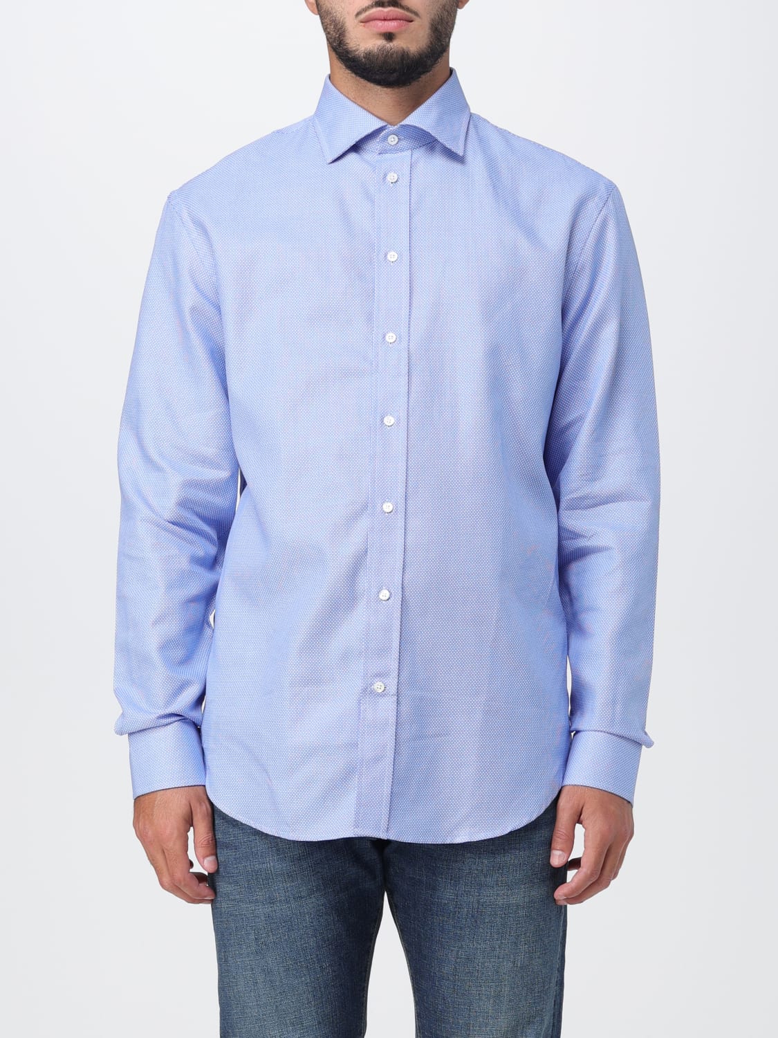 Giglio Camicia Emporio Armani in cotone jacquard