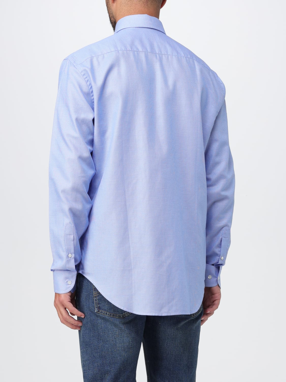 EMPORIO ARMANI CAMICIA: Camicia Emporio Armani in cotone jacquard, Azzurro - Img 2