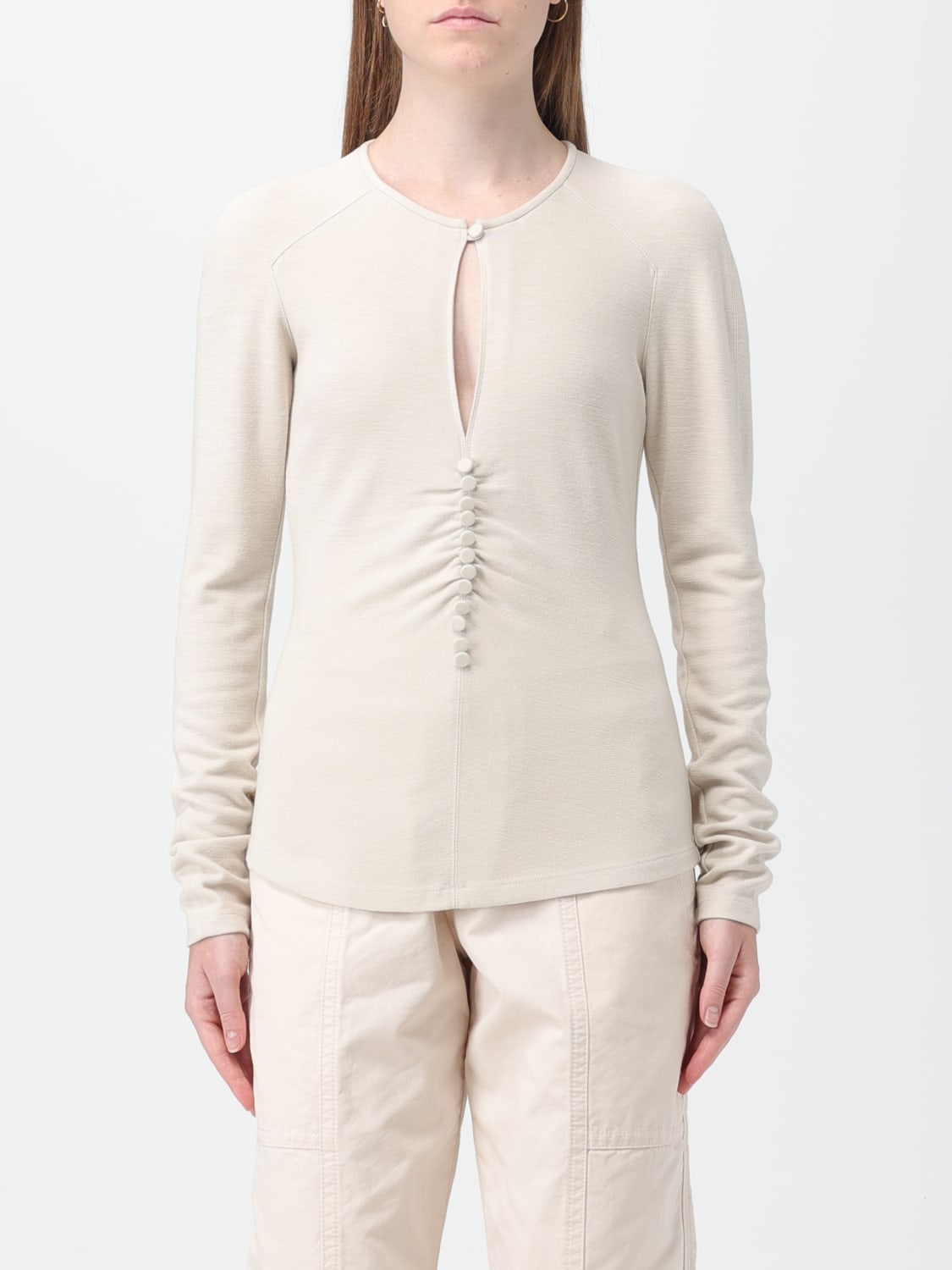 ISABEL MARANT SWEATER: Isabel Marant sweater in wool blend, Beige - Img 1