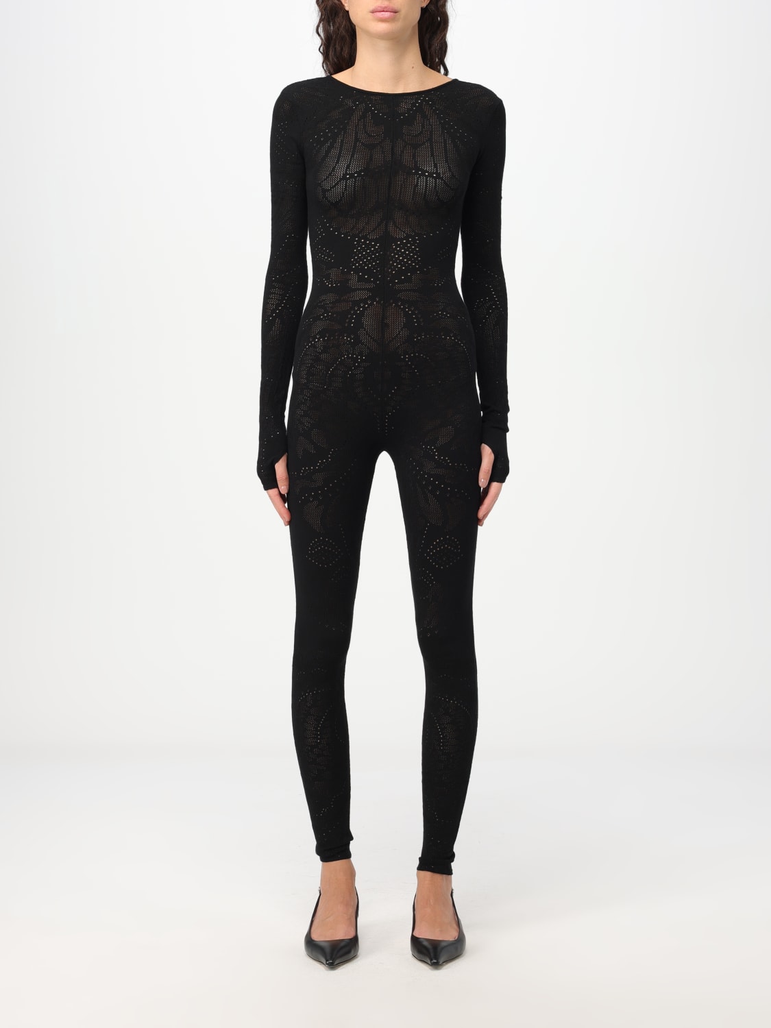 MES DEMOISELLES TUTA: Tuta Mes Demoiselles in maglia , Nero - Img 1