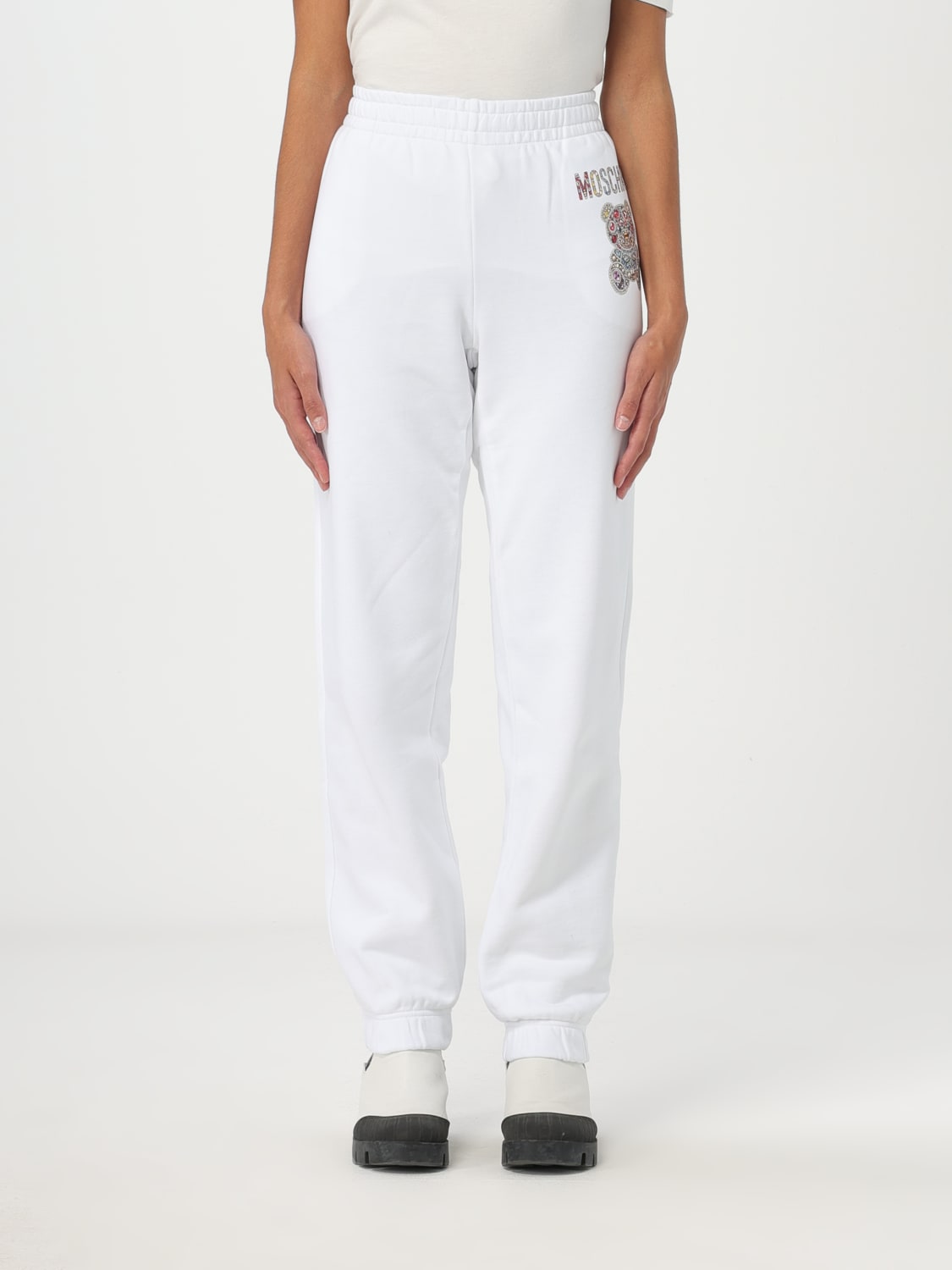 MOSCHINO COUTURE PANTS: Moschino Couture pants in stretch cotton, White - Img 1