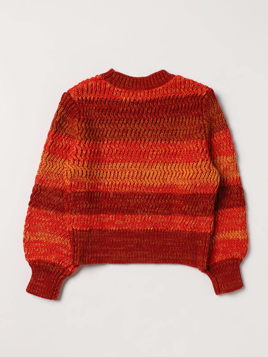 CHLOÉ SWEATER: Chloé sweater in cotton and tricot wool, Orange - Img 2