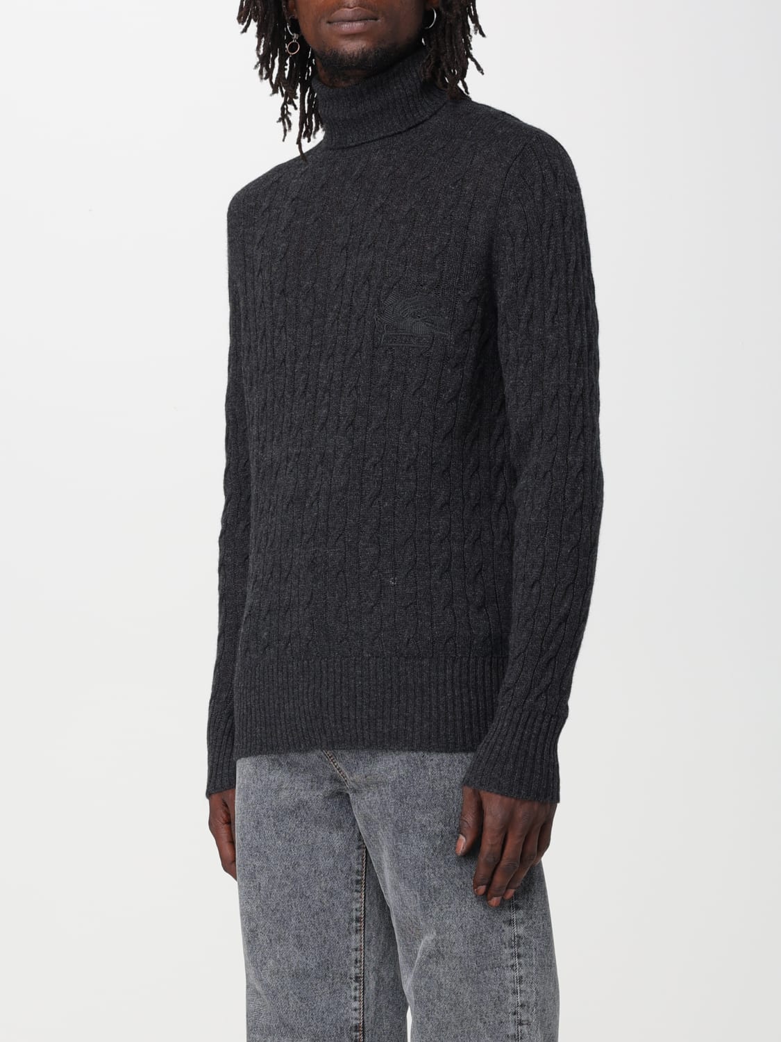 ETRO SWEATER: Etro cashmere sweater, Blue - Img 4