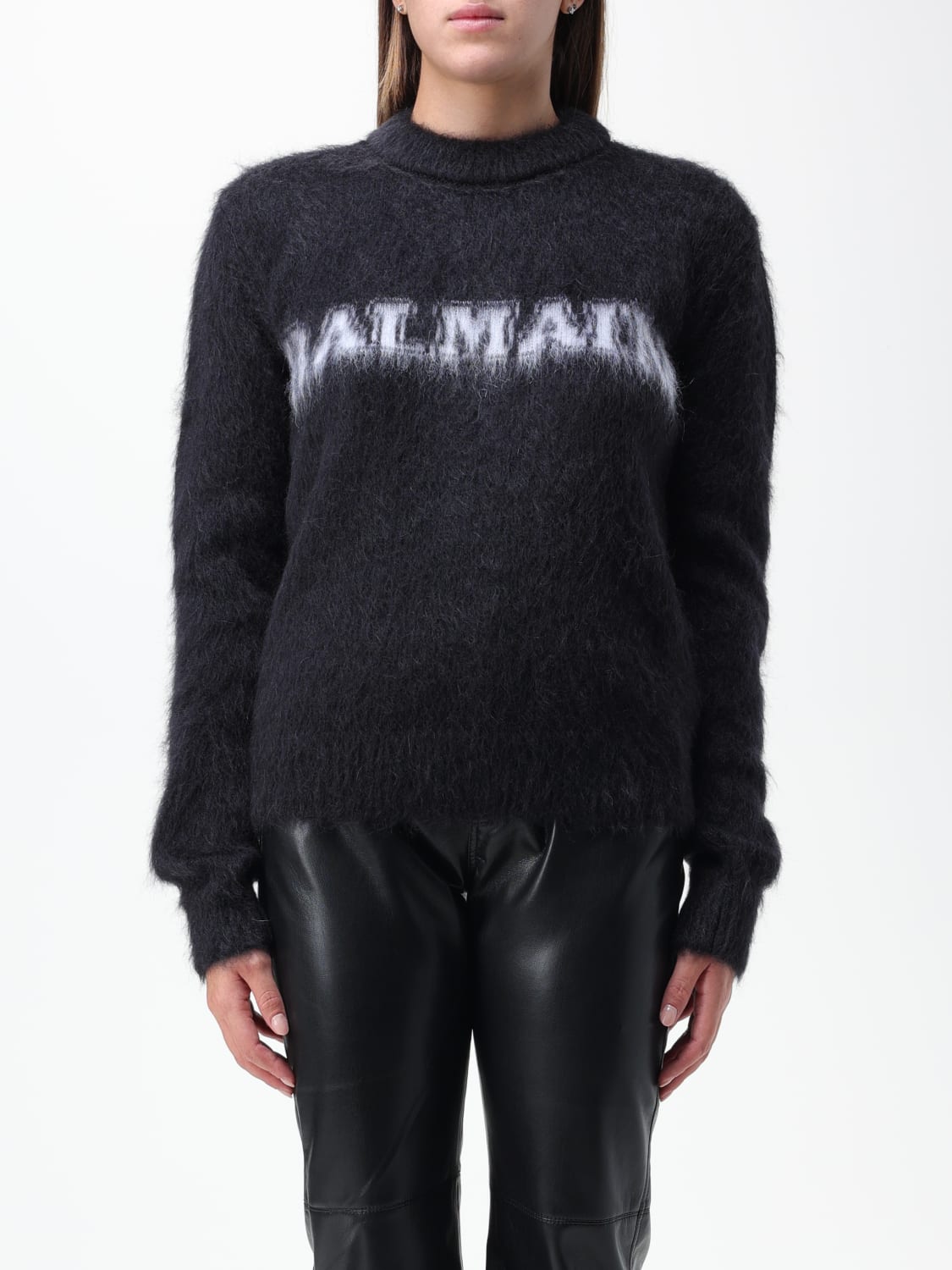 BALMAIN MAGLIA: Maglione Balmain in misto lana Mohair, Nero - Img 1