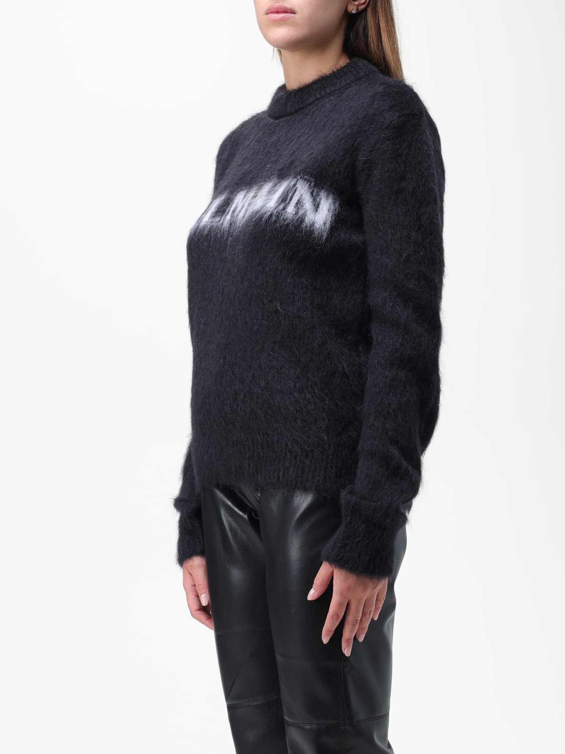 BALMAIN MAGLIA: Maglione Balmain in misto lana Mohair, Nero - Img 3