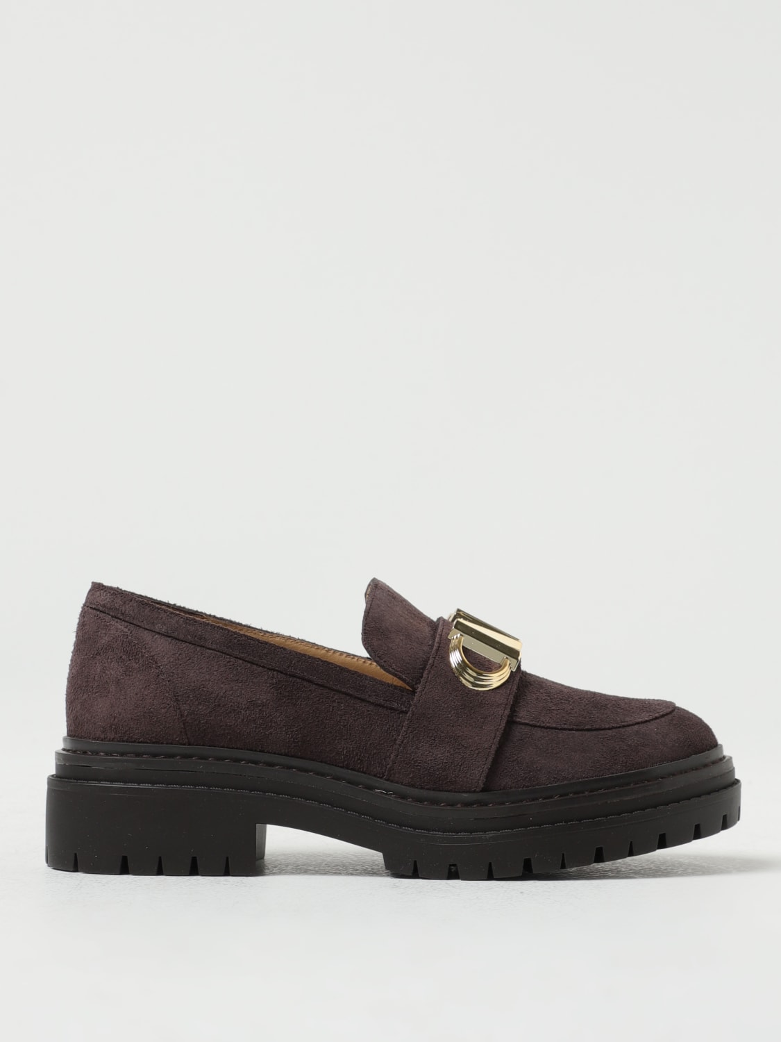 Michael Michael Kors Outlet Rye leather sabots with platform Leather Michael Michael Kors wedge shoes 40F3RYMPIL online at GIGLIO.COM