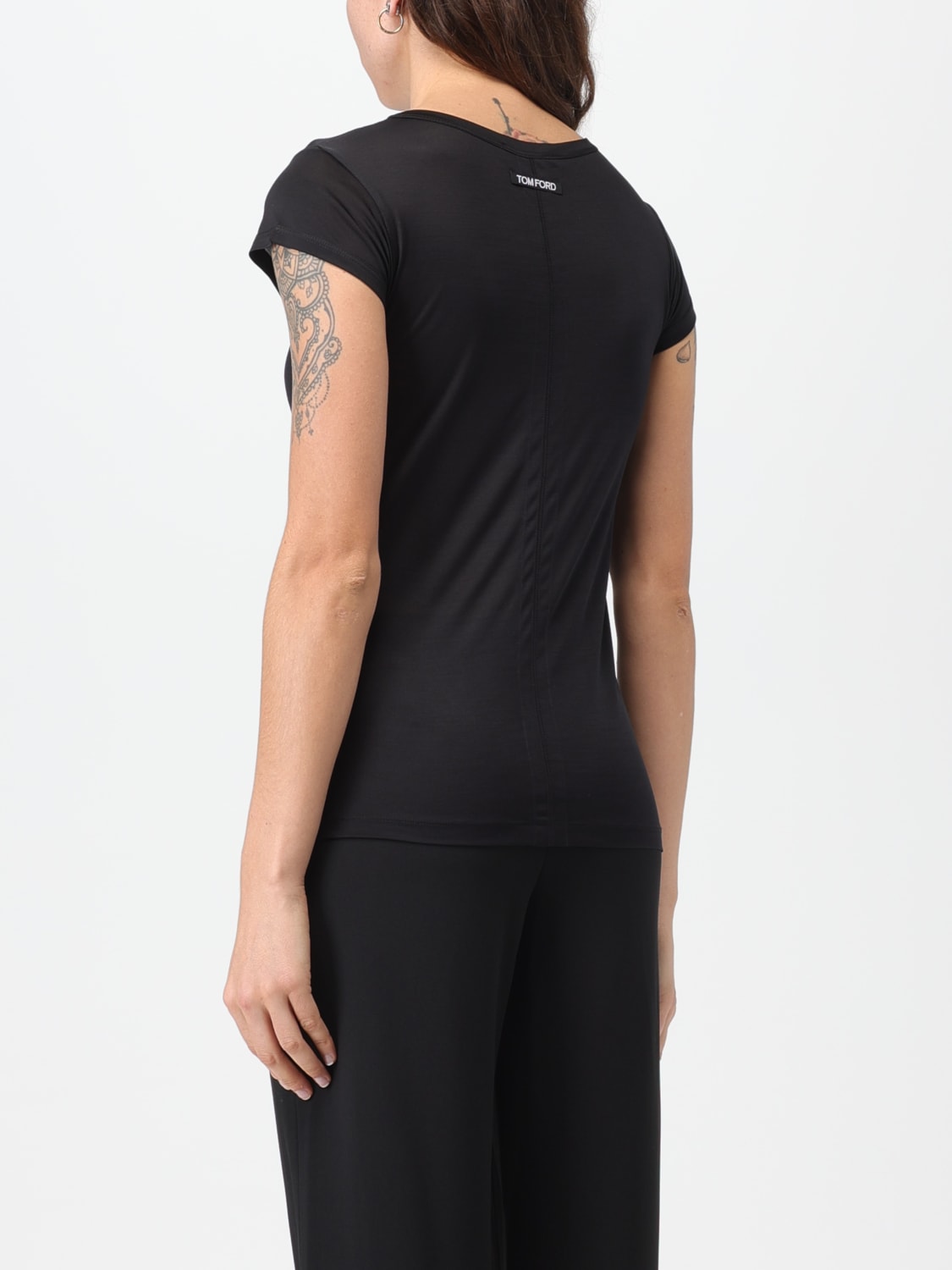 TOM FORD T-SHIRT: Tom Ford silk t-shirt, Black - Img 2