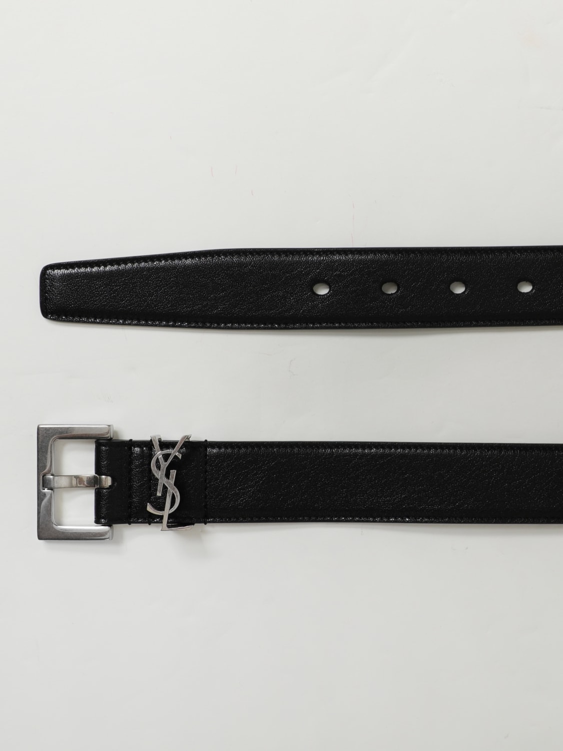 SAINT LAURENT BELT: Saint Laurent leather belt, Black - Img 2