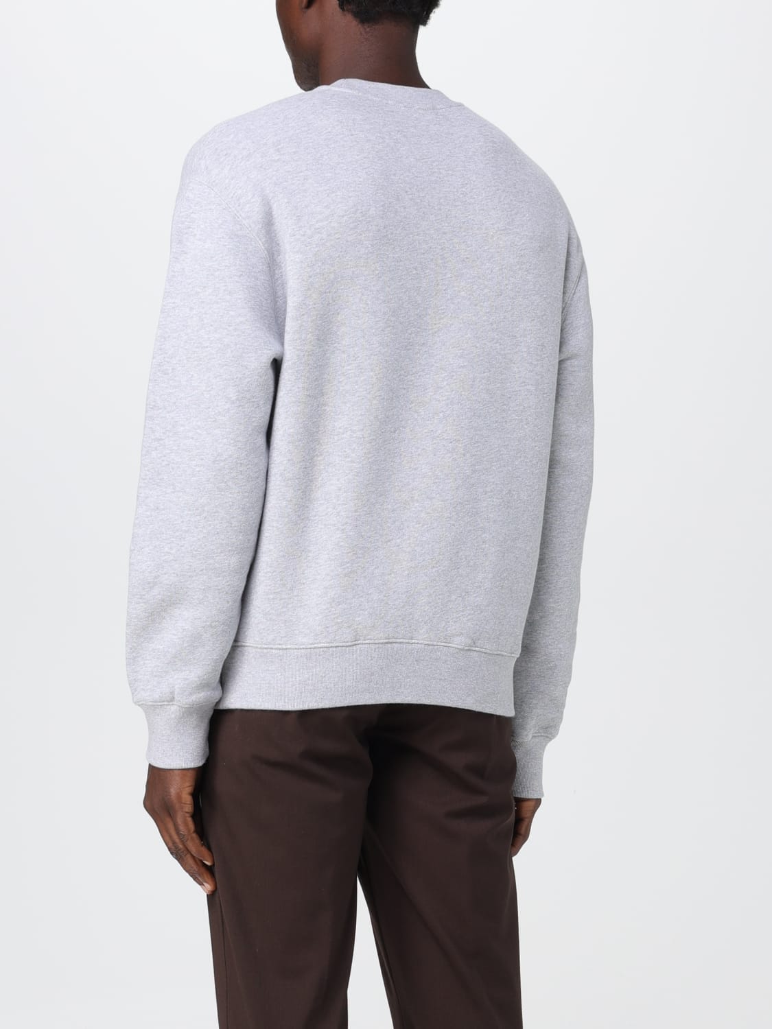 MAISON KITSUNÉ SWEATSHIRT: Maison Kitsuné cotton sweatshirt with logo and embroidery, Grey - Img 3