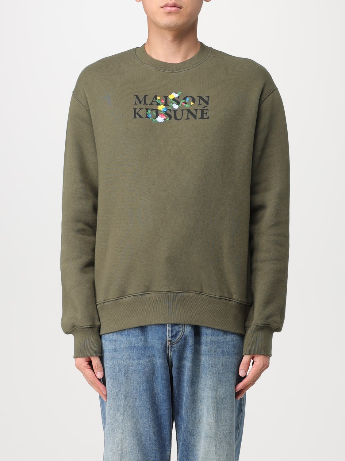 MAISON KITSUNÉ 스웨트셔츠: 스웨트셔츠 남성 Maison KitsunÉ, 밀리터리 - Img 1