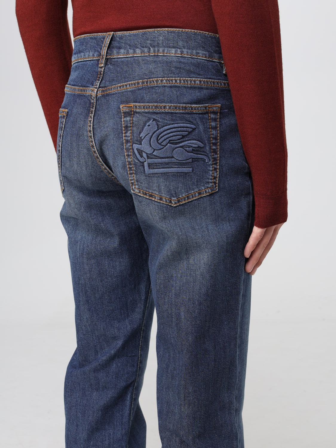 ETRO JEANS: Etro jeans in stretch cotton denim, Navy - Img 5