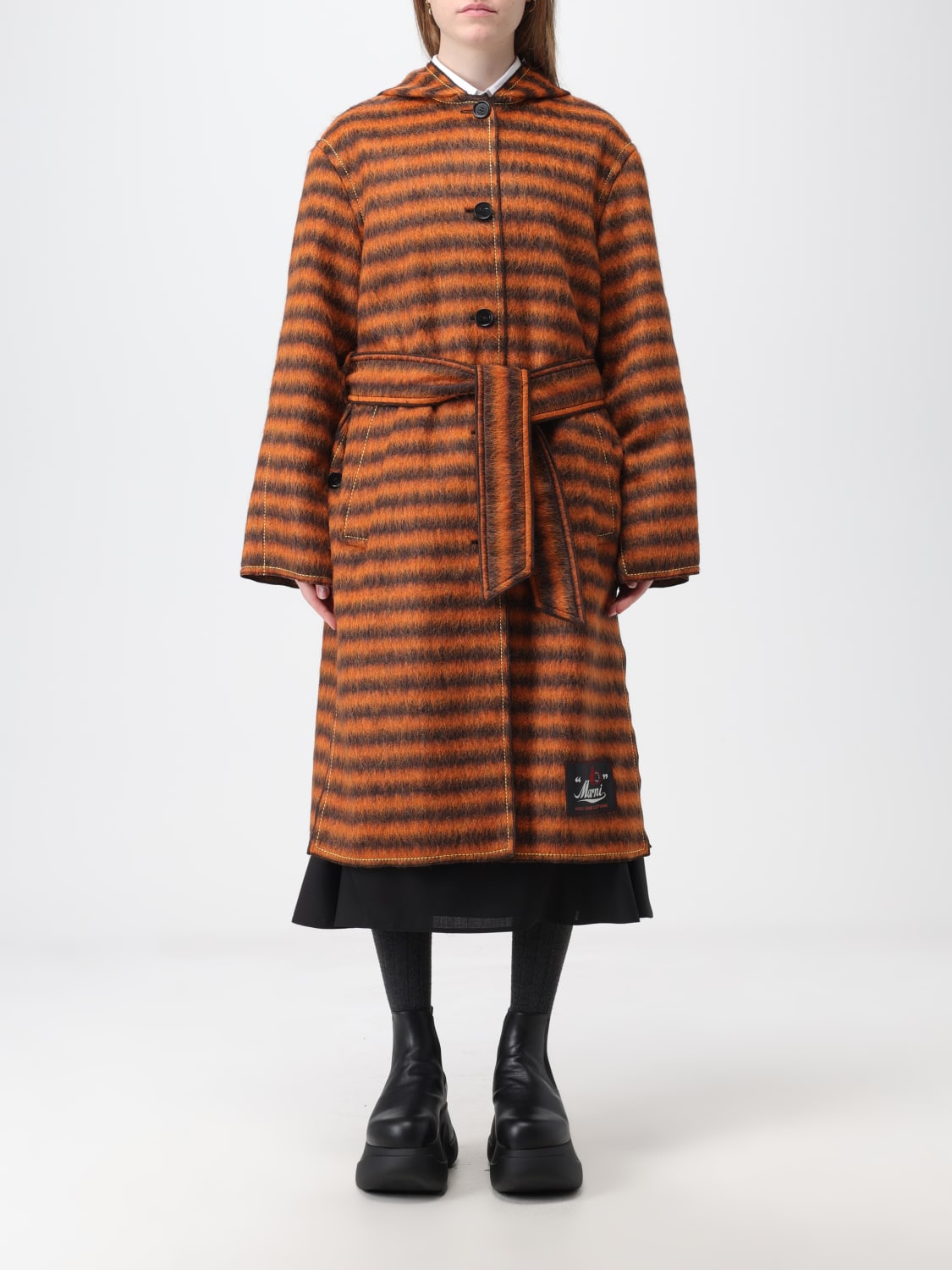 MARNI COAT: Marni coat in wool blend, Black - Img 1