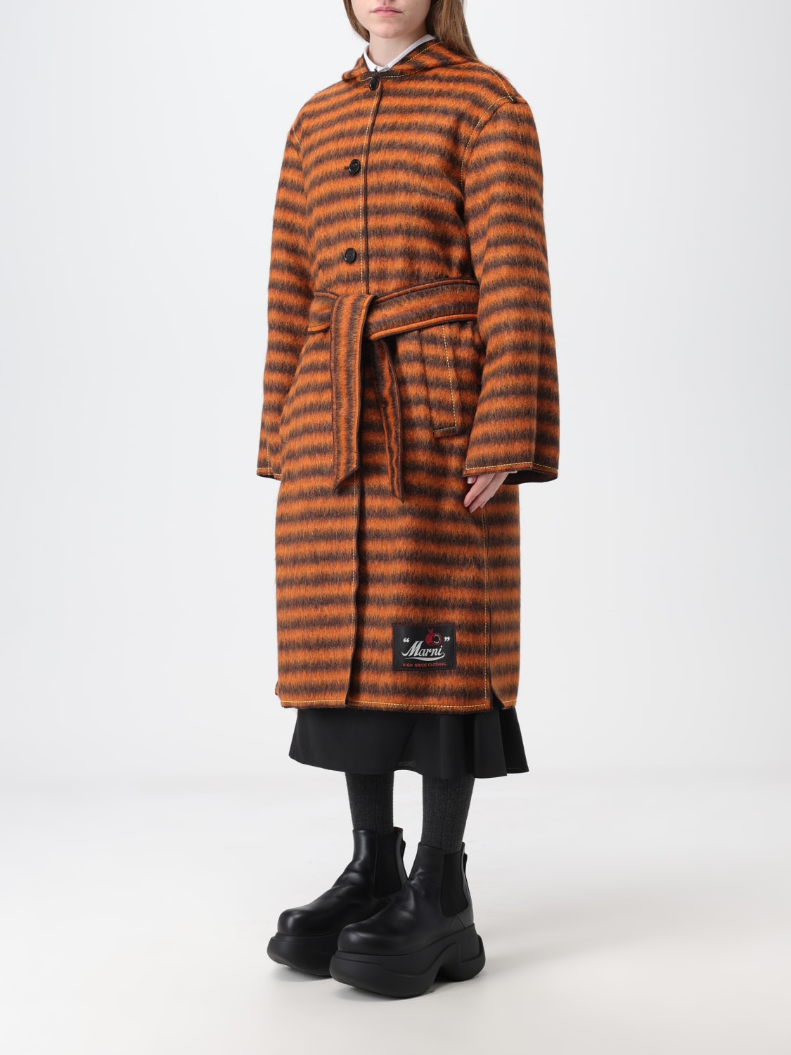 MARNI COAT: Marni coat in wool blend, Black - Img 4