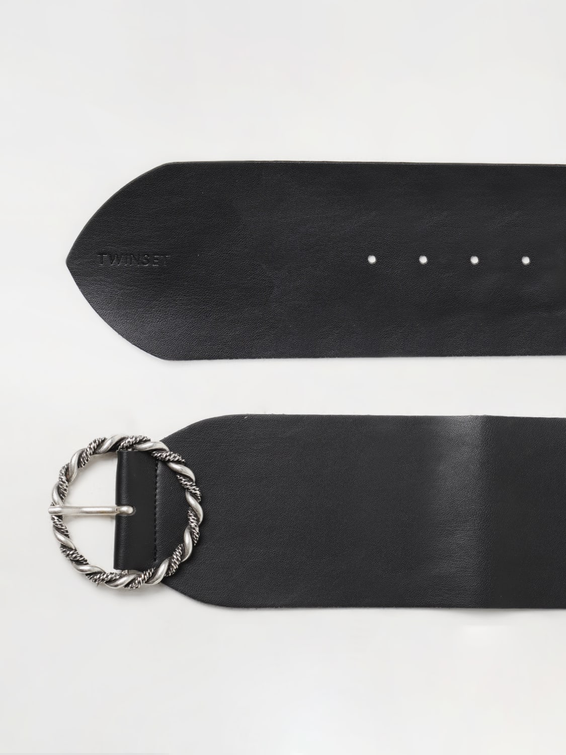 TWINSET BELT: Twinset belt in synthetic nappa, Black - Img 3