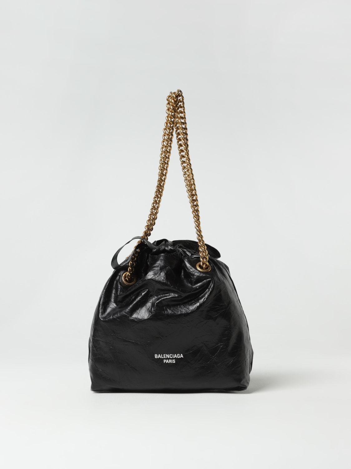BALENCIAGA｜CROSSBAGS (742942 210IT 1000) Balenciaga 5S Crush Small Shoulder Bag Black 742942 210IT