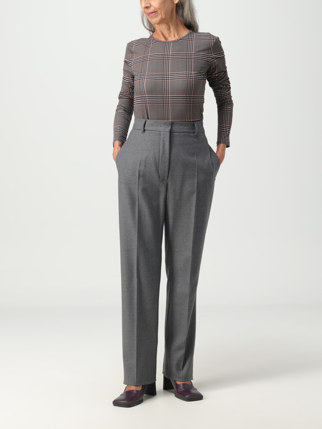 パンツ SPORTMAX Woman Pants Grey 2321360633600 002 Sportmax Outlet: Pants woman - Grey | Sportmax pants