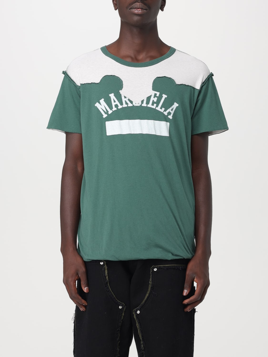 MAISON MARGIELA T-SHIRT: Maison Margiela cotton t-shirt, Green - Img 1