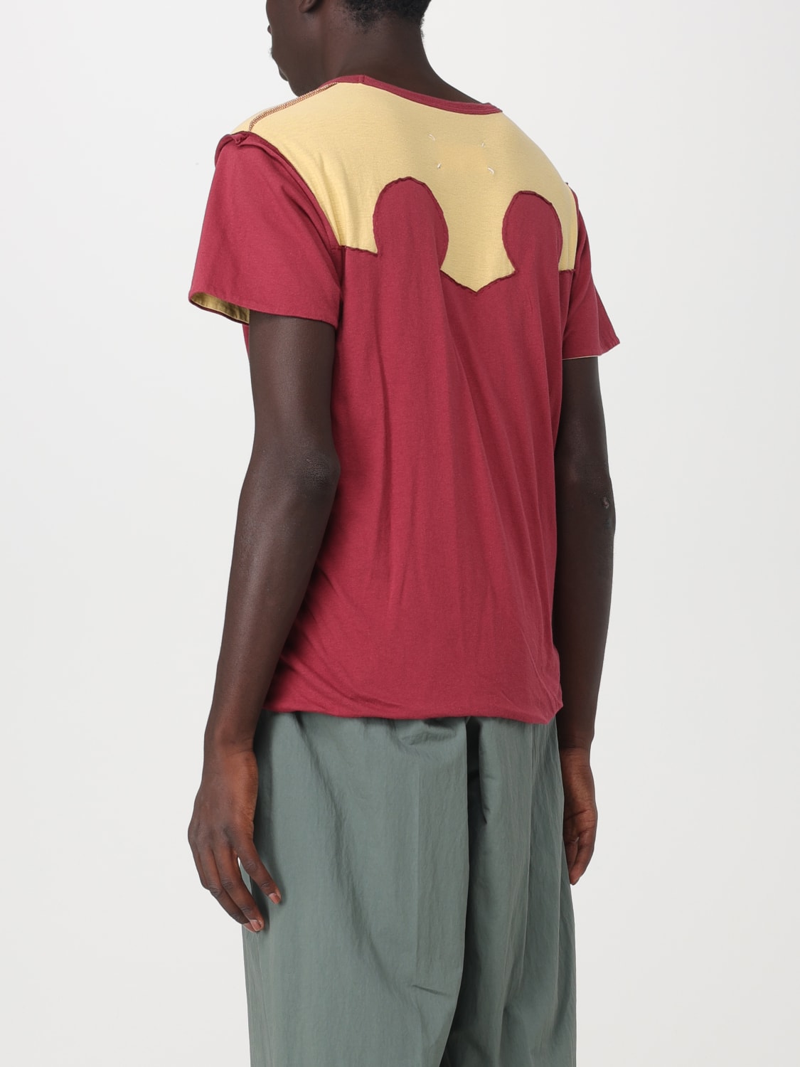 MAISON MARGIELA T-SHIRT: Maison Margiela cotton t-shirt, Burgundy - Img 3