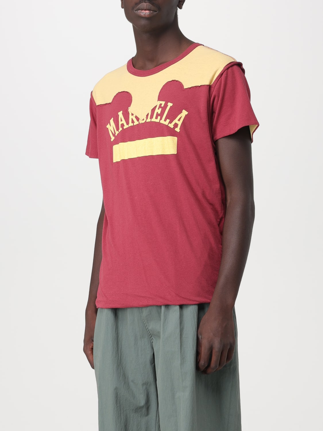 MAISON MARGIELA T-SHIRT: Maison Margiela cotton t-shirt, Burgundy - Img 4