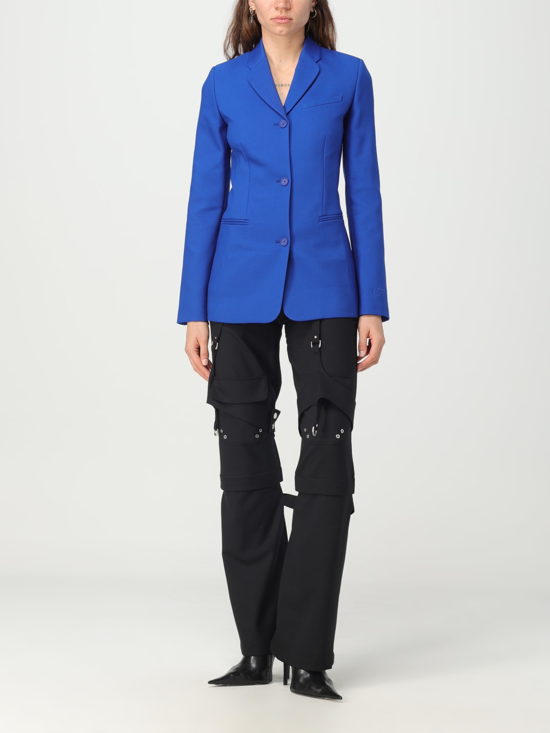 OFF-WHITE AMERICANA: Chaqueta mujer Off-white, Azul Oscuro - Img 2