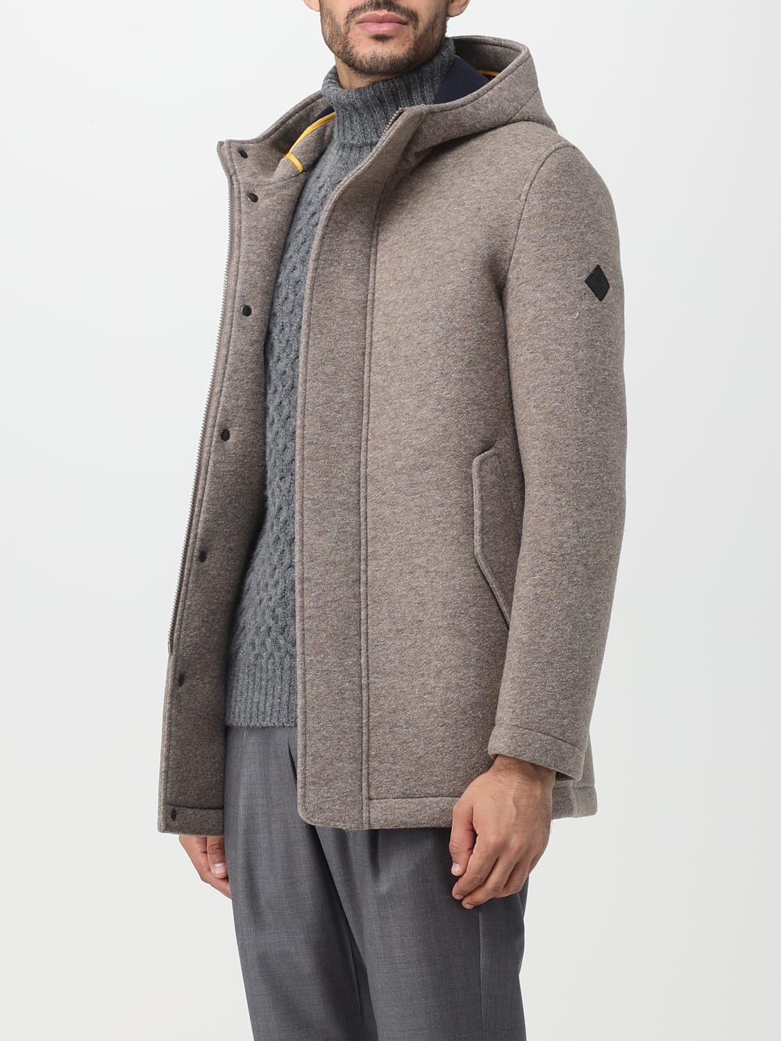 Manuel Ritz checked hooded jacket - Grey