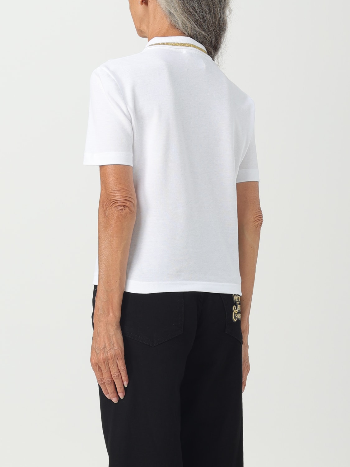 VERSACE JEANS COUTURE POLO SHIRT: T-shirt woman Versace Jeans Couture, White - Img 2