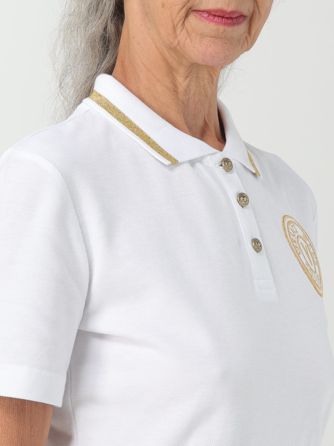 VERSACE JEANS COUTURE POLO SHIRT: T-shirt woman Versace Jeans Couture, White - Img 3