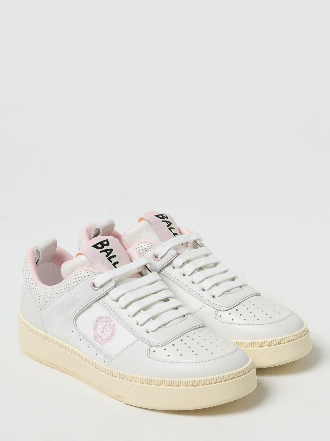 BALLY: Riweira leather sneakers with embroidered logo - White | Bally ...