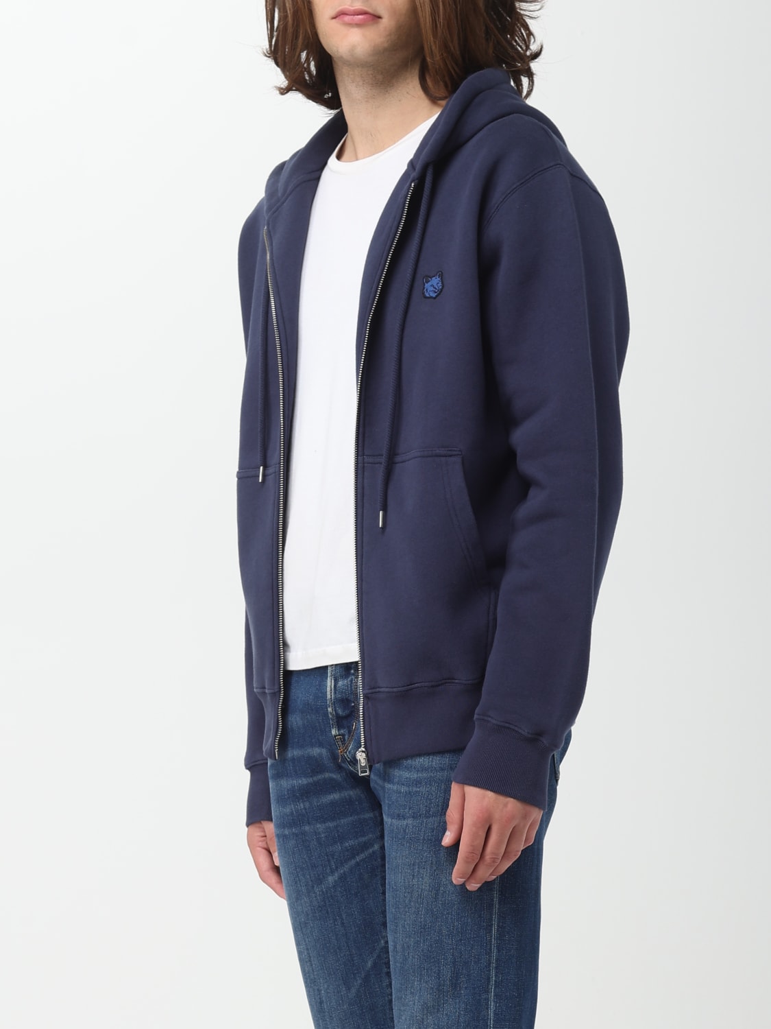 MAISON KITSUNÉ SWEATSHIRT: Maison Kitsuné cotton sweatshirt, Blue - Img 3