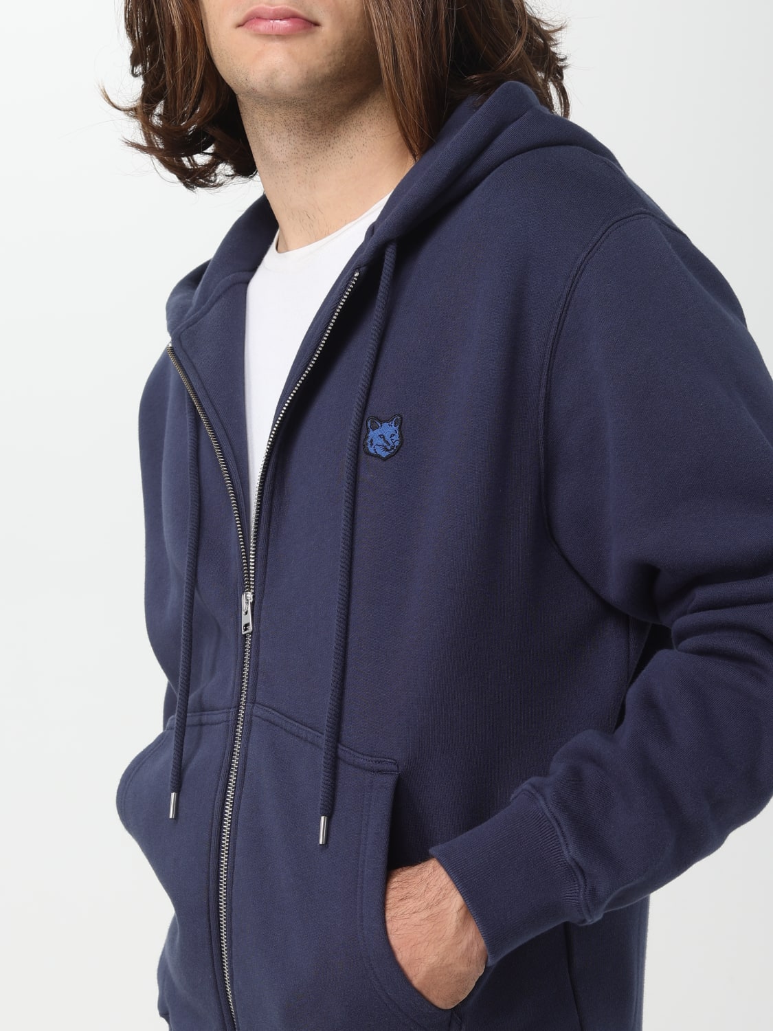 MAISON KITSUNÉ SWEATSHIRT: Maison Kitsuné cotton sweatshirt, Blue - Img 4