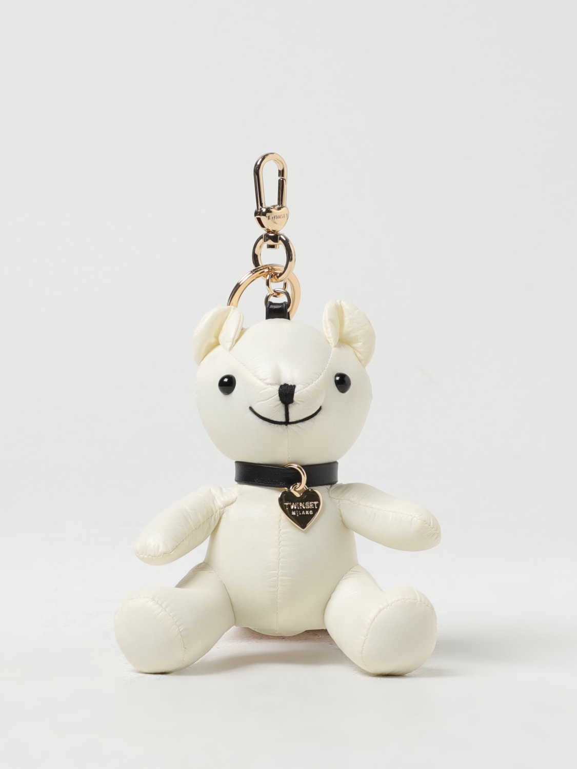 TWINSET KEY CHAIN: Twinset key ring in nylon, White - Img 1