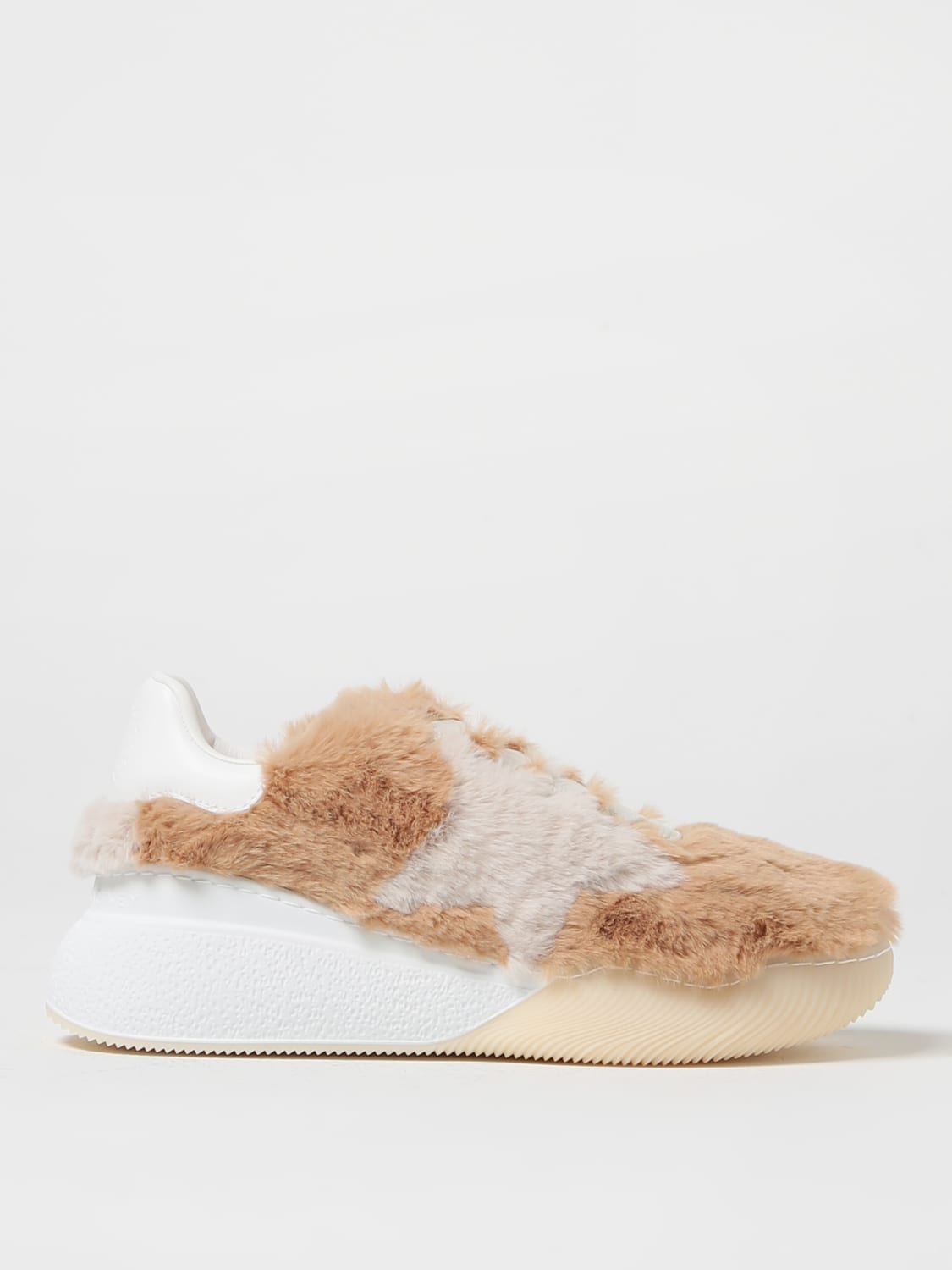 STELLA MCCARTNEY SNEAKERS: Sneakers Loop Stella McCartney in pelliccia sintetica riciclata, Beige - Img 1