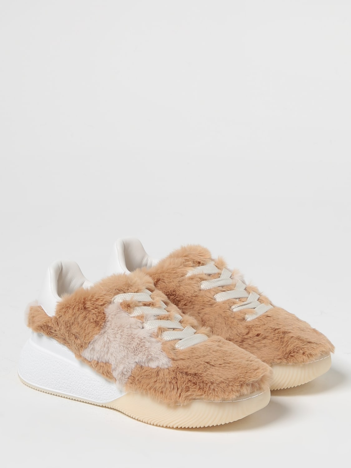 STELLA MCCARTNEY SNEAKERS: Sneakers Loop Stella McCartney in pelliccia sintetica riciclata, Beige - Img 2