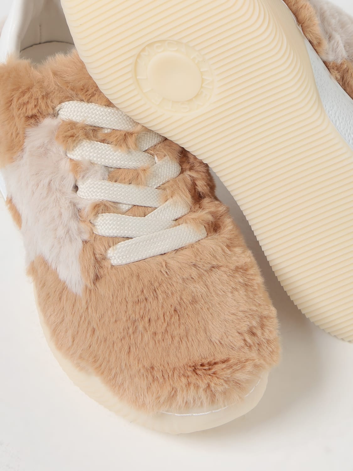 STELLA MCCARTNEY SNEAKERS: Sneakers Loop Stella McCartney in pelliccia sintetica riciclata, Beige - Img 4