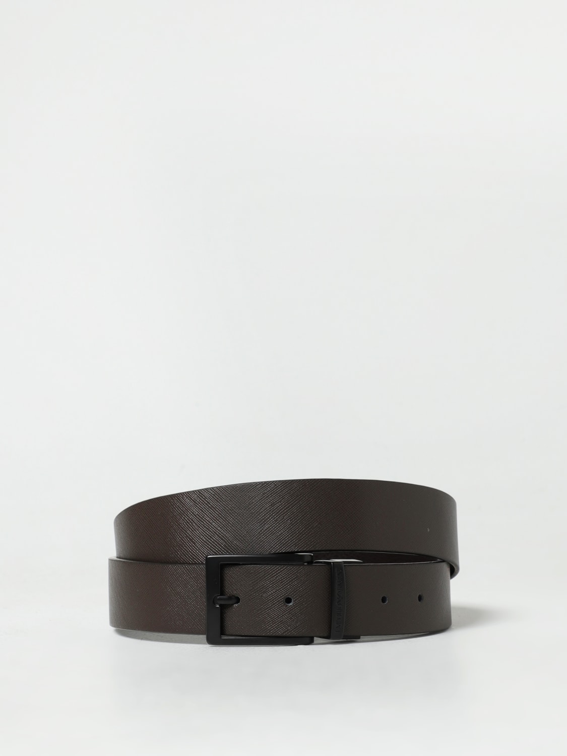 Emporio Armani Outlet: reversible leather belt - Brown