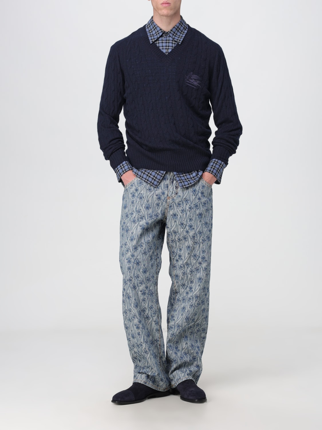 ETRO SWEATER: Etro cashmere sweater, Blue - Img 2