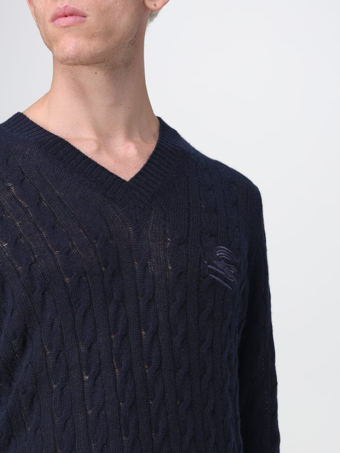 ETRO SWEATER: Etro cashmere sweater, Blue - Img 5