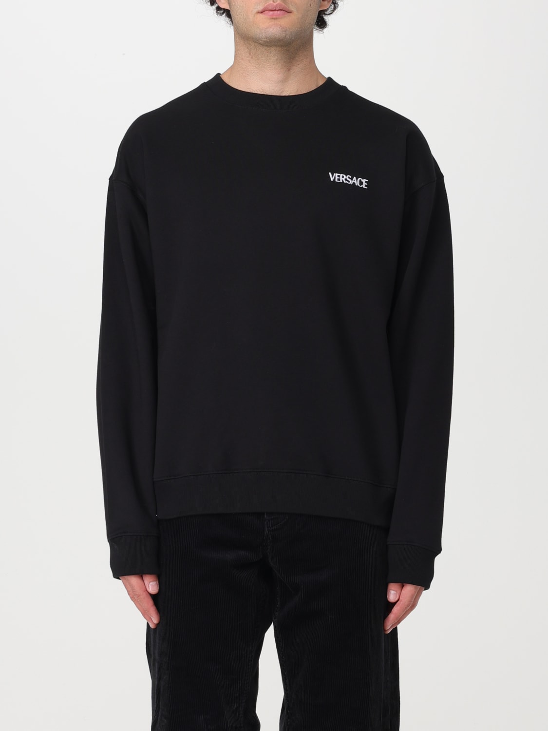 VERSACE SWEATSHIRT: Versace cotton sweatshirt, Black - Img 1