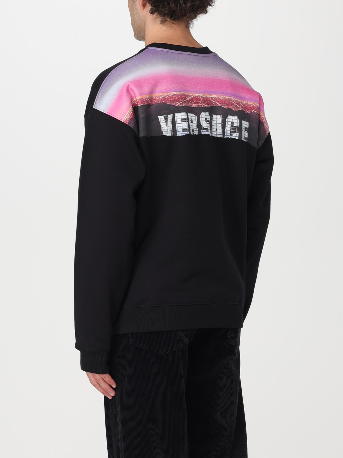 VERSACE SWEATSHIRT: Versace cotton sweatshirt, Black - Img 3