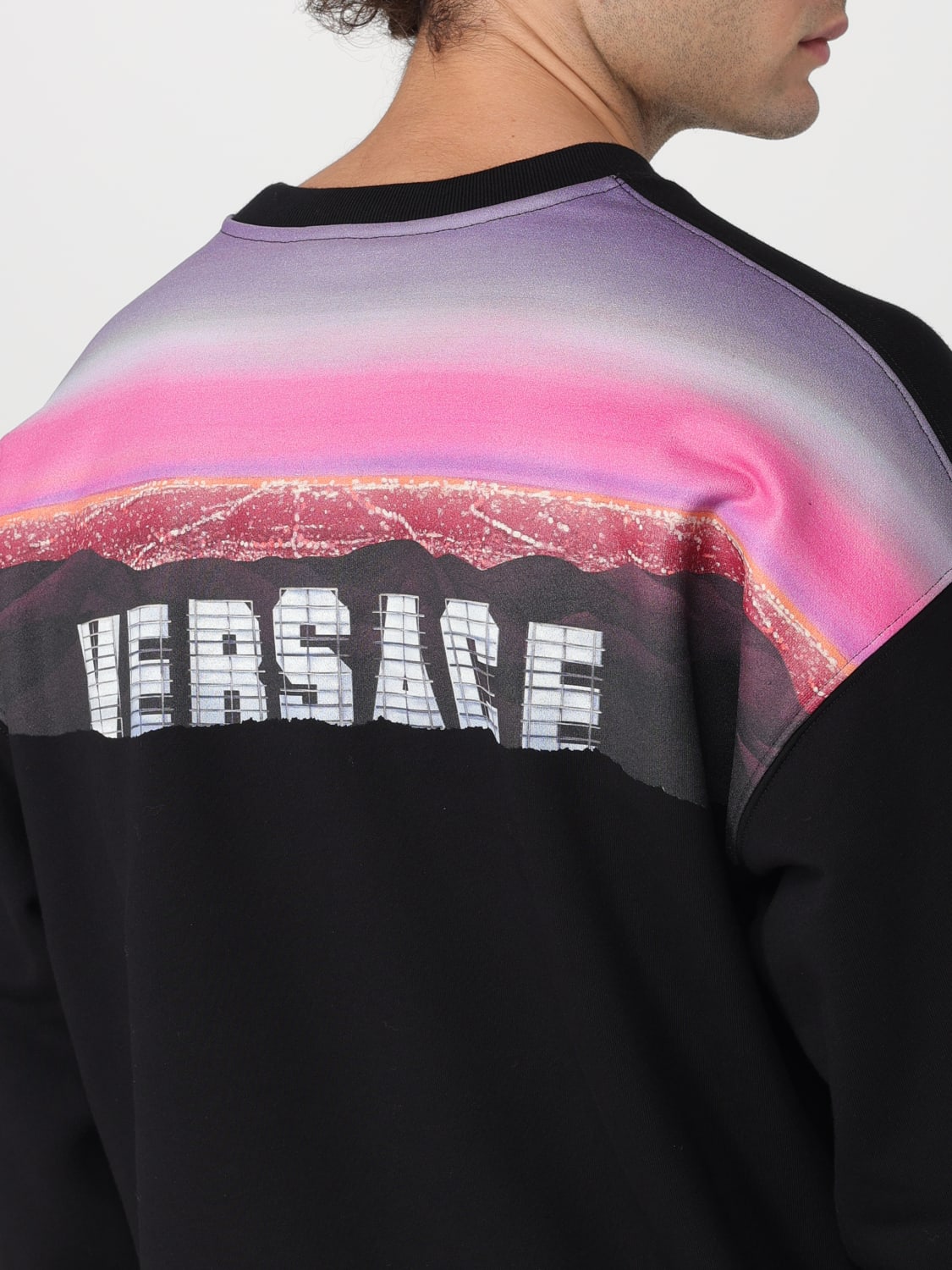 VERSACE SWEATSHIRT: Versace cotton sweatshirt, Black - Img 5