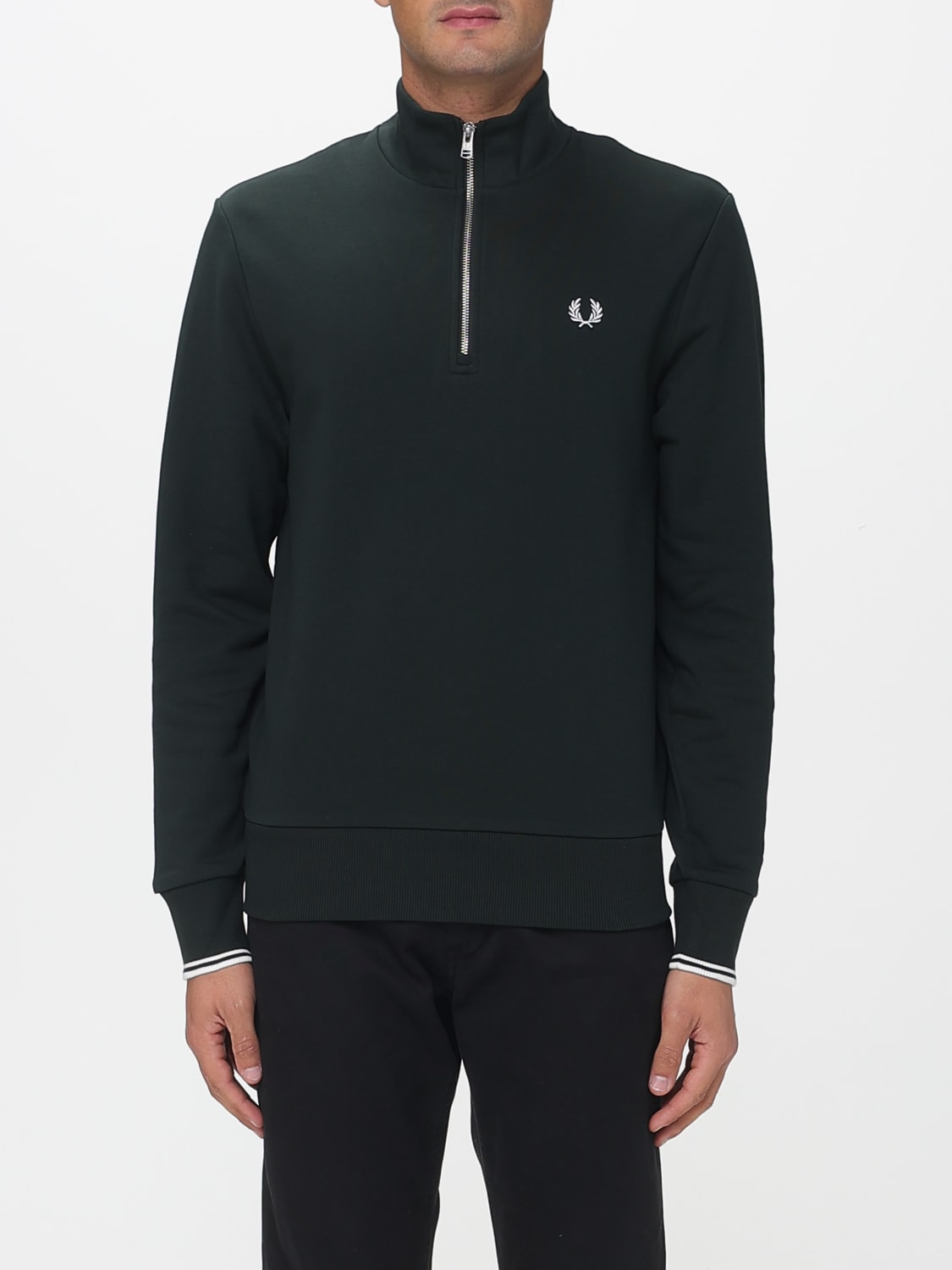 FRED PERRY SWEATSHIRT: Sweater men Fred Perry, Green - Img 1