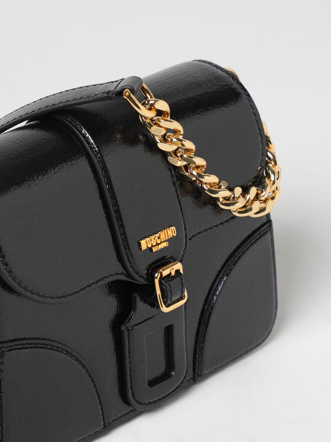 MOSCHINO COUTURE BORSA A SPALLA: Borsa Moschino Couture in nabuk, Nero - Img 3